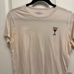 Abercrombie & Fitch Cream Graphic Tee